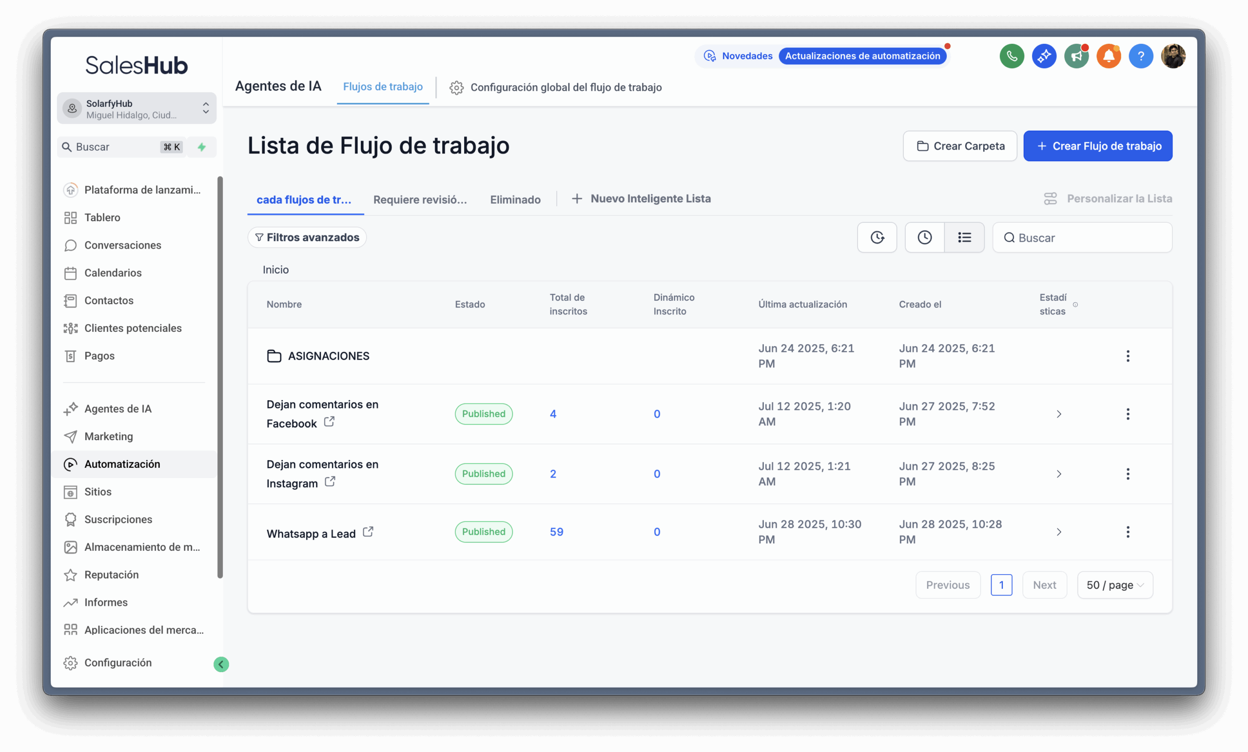 Seguimiento automatizado: Configura rutas de contacto automáticas para que ningún lead de tu bolsa se quede sin atención.
